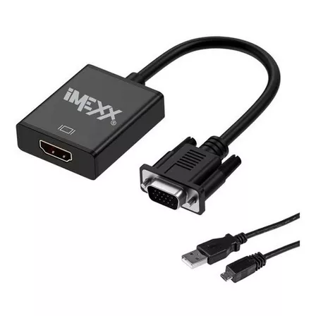 Adaptador Convertidor Vga Macho A Hdmi Hembra Imexx 1080p