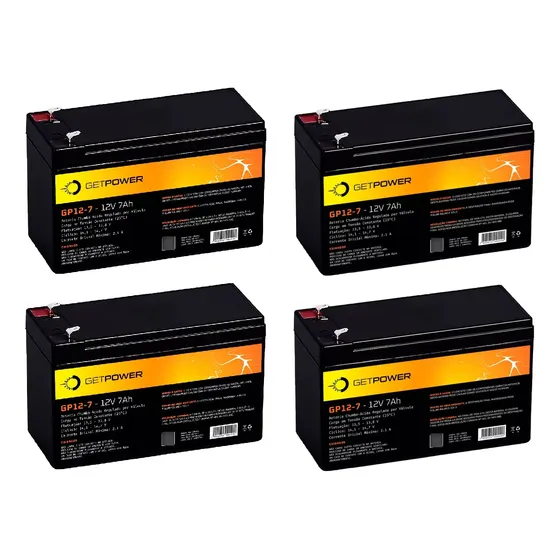 Kit 4 Bateria 7.2ah 12v Nobreak Sms Manager Net4+ 1400va Apc