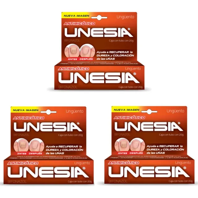 Unesia Ungüento Tratamiento De Hongos Para Uñas Kit 3 Piezas