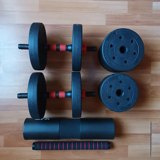 Set Mancuernas Barra Ajustable Hasta 24 Kgs
