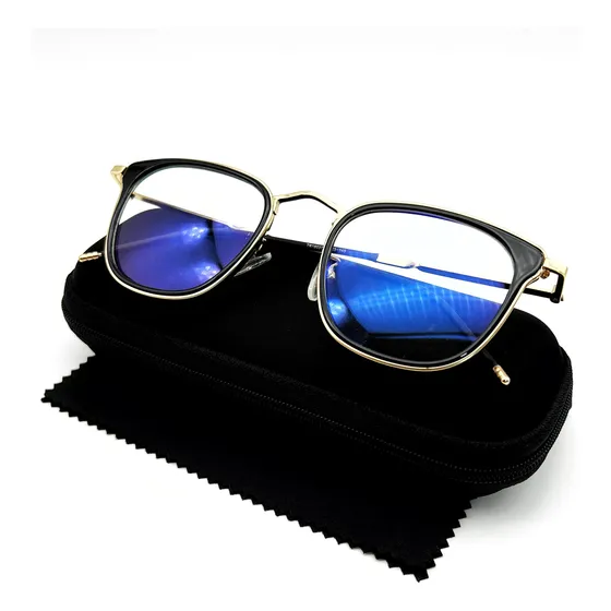 Óculos Filtro Luz Azul Metal Retrô Blue Ray Blocker Descanso