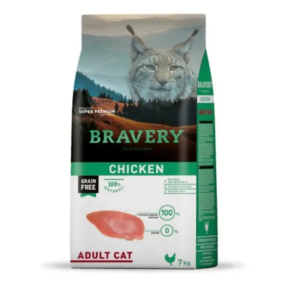Bravery Alimento Seco Para Gatos Adultos Sabor Pollo 7 Kg | Cuotas sin interés