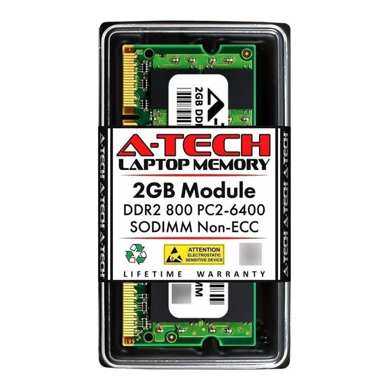 Memoria Ram 2gb 1x2gb Ddr2 800 Mhz Sodimm A-tech Ct25664ac80
