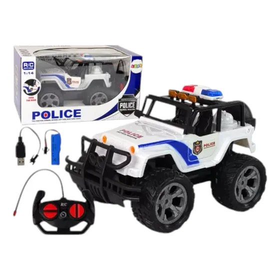 Carro Control Remoto Policia Escala 1:20 Color Blanco