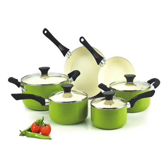 Juego 10 Olla Cook Home Antiadherente Revestimiento Cer