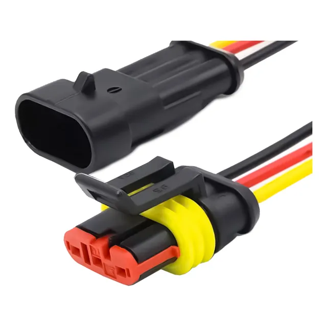 Ficha Conexion Auto 3 Vias Macho/hembra Kit