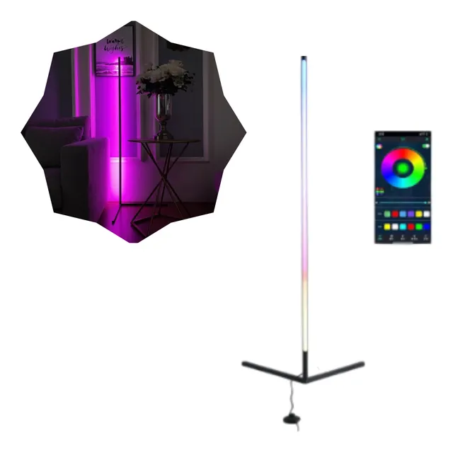 Esquinero Luz Led Luces Colores Ambiental Lampara De Pie