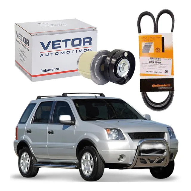Kit Tensor + Correia Alternador Ecosport 1.6 8v 2005 2006
