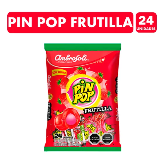 Coyac Pin Pop Frutilla Con Chicle - Ambrosoli(bolsa Con 24u)