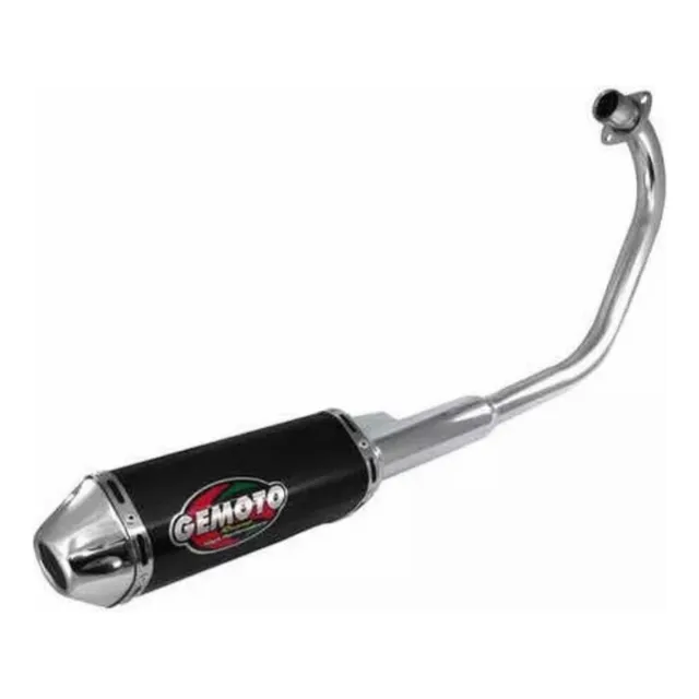 Caño Escape Gemoto Racing Puntera Negra Compatible H Cg 125