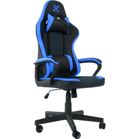 Cadeira Gamer Preta Azul Ergonômica Pistão Classe 4 120kg Preto/azul Couro Sintético