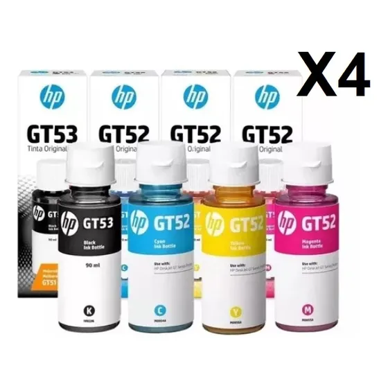Combo Tinta Hp Gt 53 Gt52 Tinta Continua Original