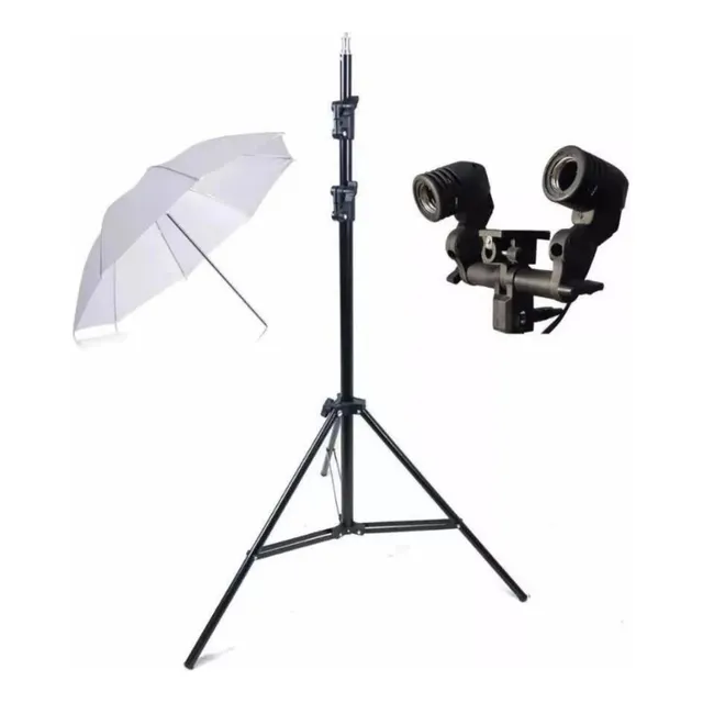 Kit Iluminación Sombrilla + Socket De 2 Bombillos + Trípode
