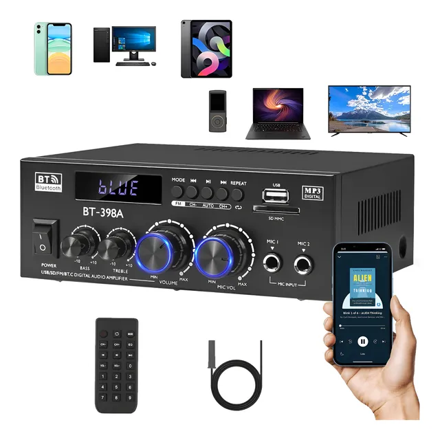 Amplificador De Audio Estéreo Bluetooth Home Alta Potencia