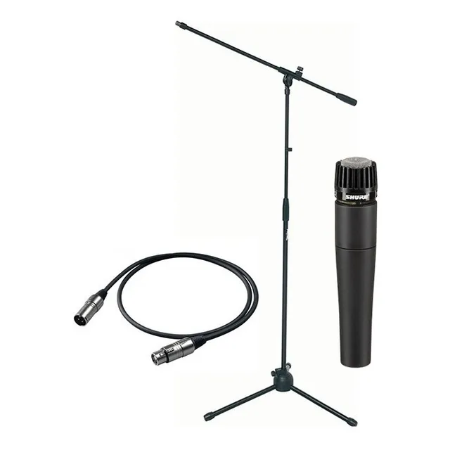 Kit De Micrófono Shure Sm57 + Base Y Cable Proel