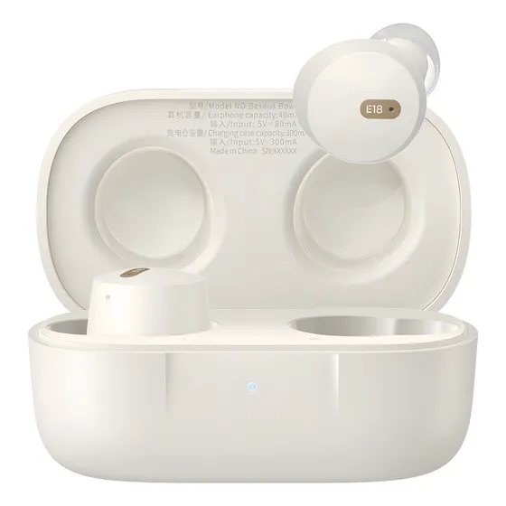 Baseus Auriculares Inalámbricos Bowie E18 Bluetooth 5.3 Color Blanco Sonido Maravilloso Impermeables Ipx4 Baja Latencia Conexión Estable Bsc