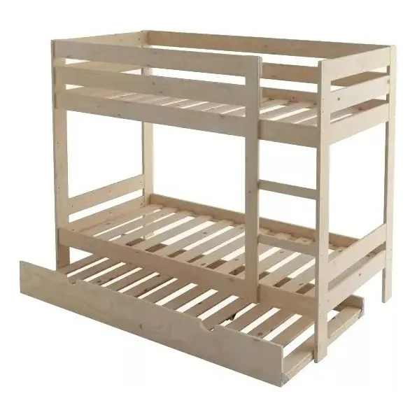 Litera Triple Individual Madera Primera Calidad Reforzada