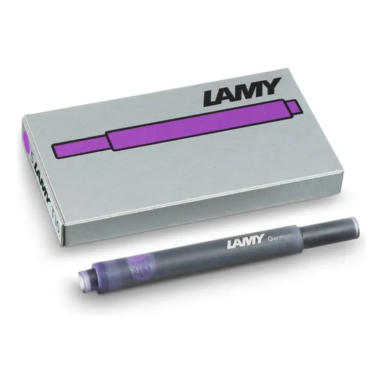 Tinta Lamy T10 Caja 5 Cartuchos Tinta Violeta Exterior Transparente