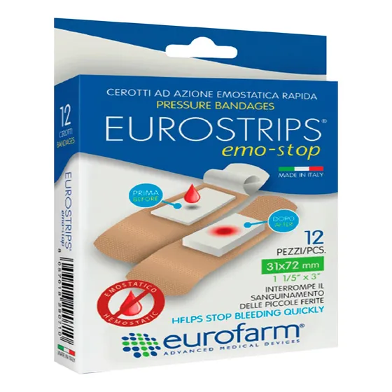Curita Eurostrips Emo - Stops 31x72mm 12 Unidades Eurofarm