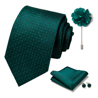 Corbata Hombre,corbata + Boutonniere + Pañuelo + Gemelos Corbata Hombre,corbata + Boutonniere + Pañuelo + Gemelos