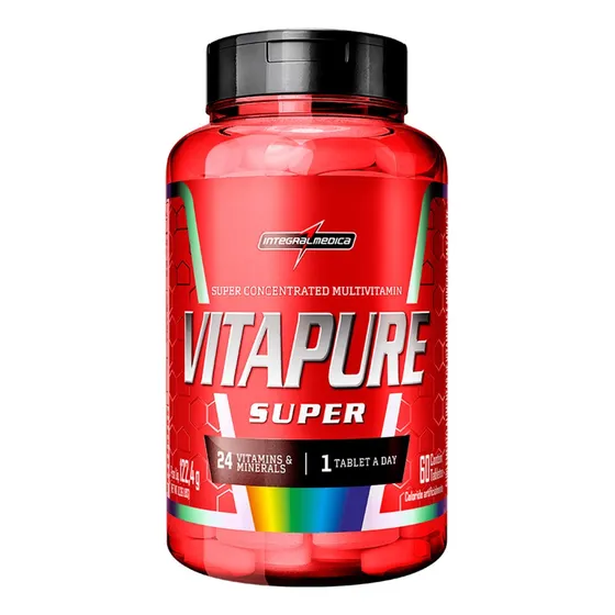 Multivitamínico Vita Pure Super – 24 Nutrientes Essenciais, Alta Concentração – 60 Tabletes – Integralmedica