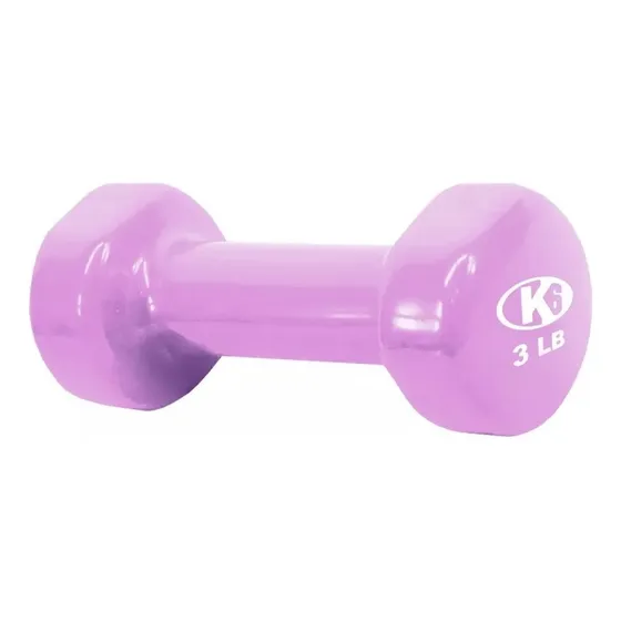 Mancuerna Encauchetada 3 Libras Pesas De Vinil K6 Por Unidad Color Violeta