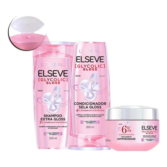Kit Elseve Glycolic Gloss Com 3