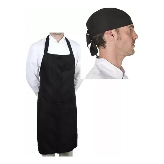 Combo Delantal + Bandana En Gabardina Chef Cocinero