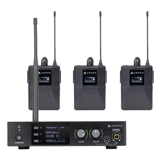 Retorno Palco Sem Fio Fone In Ear Armer Com 3 Receptores
