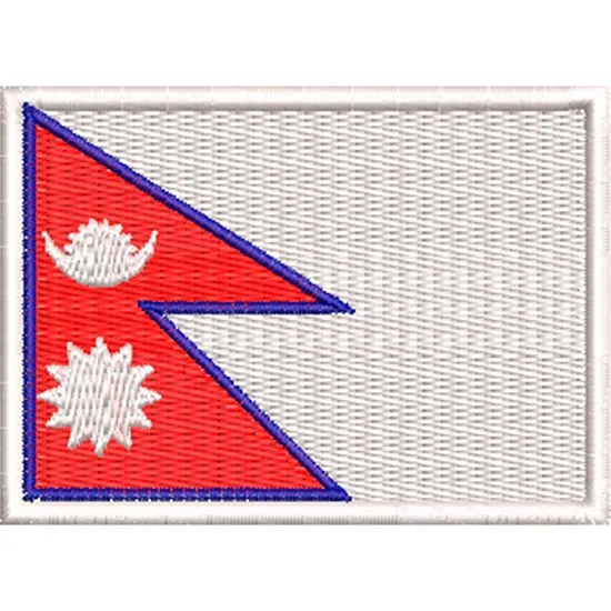 Patch Bordado Bandeira Nepal 5x7 Cm Cód.bdp153