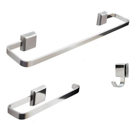Kit De Acessórios Para Banheiro Luxo Quadrado 3 Peças Crb Kit De Acessórios Para Banheiro Luxo Quadrado 3 Peças Crb
