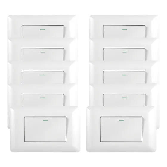 Pack 10 Interruptor Simple 9/12 10a 250v Blanco