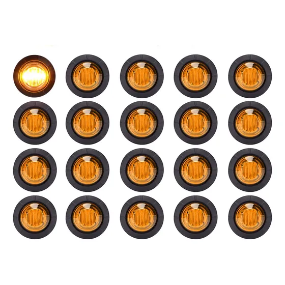 20pzs Led Luz Indicadora Lateral Redonda Camión Universal 