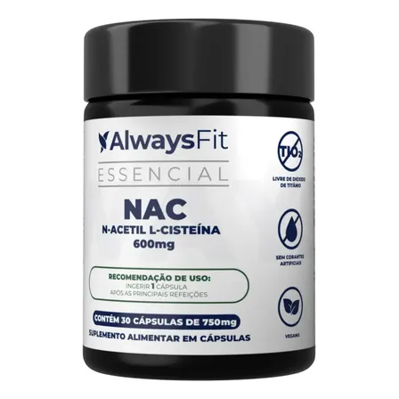 N-acetil L-cisteína Nac 600mg Precursor Glutationa 30 Cáps Sabor