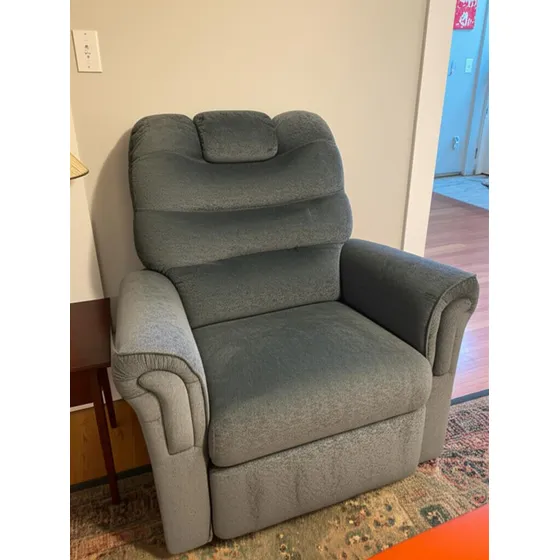 Tu Sillon Ya Reclinable Simple Tela Chenille Color Gris Oscuro