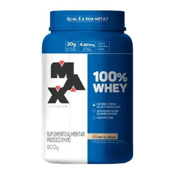 Suplemento Proteína 100% Whey Protein 900g Max Titanium