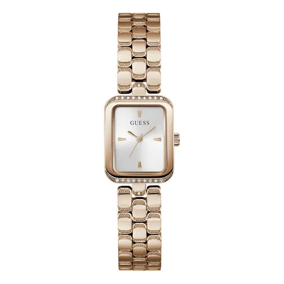 Reloj Guess Isla Dama Oro Rosado Gw0865l3 Correa Oro Rosa Bisel Oro Rosa Fondo Plateado