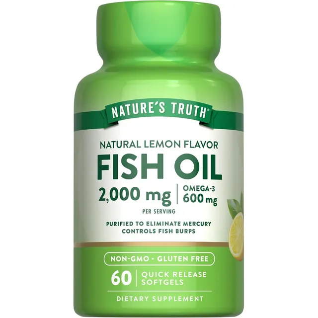 Aceite De Pescado 2000 Mg Nature's Truth 60 Cápsulas Blandas Limón
