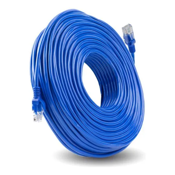 Cabo Fio De Internet Rede Rj45 Cat5 100mbps 30 Metros Azul