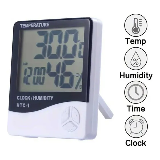Termómetro Higrómetro / Reloj Digital De Temperatura