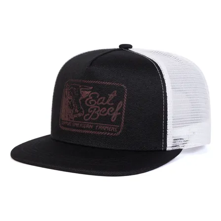 Boné Unissex Hip Hop Regulável Bordado  Eat Beef