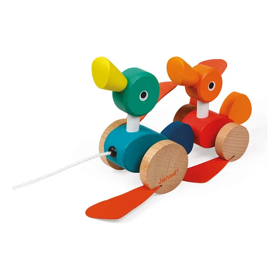Juego De Arrastre Patos De Madera