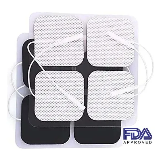 4 Parches Electrodos Autoadhesivos 5cm X5cm Pin 2mm Tens Ems