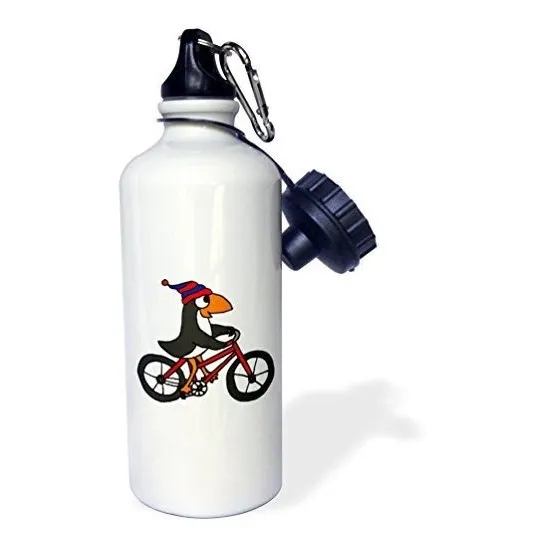 3drose Gracioso Pingüino Montar Bicicleta Roja 1v6gj