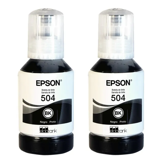 2 Pzas. T504 Tinta Epson Negro Para L4150 L6161 L6191 L14150