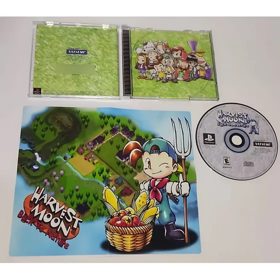 Harvest Moon Playstation Com Manual Midia Preta + Poster