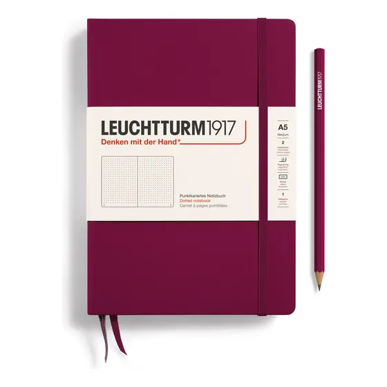 Libreta Leuchtturm1917 Tapa Dura Mediana A5 Pu Port Red
