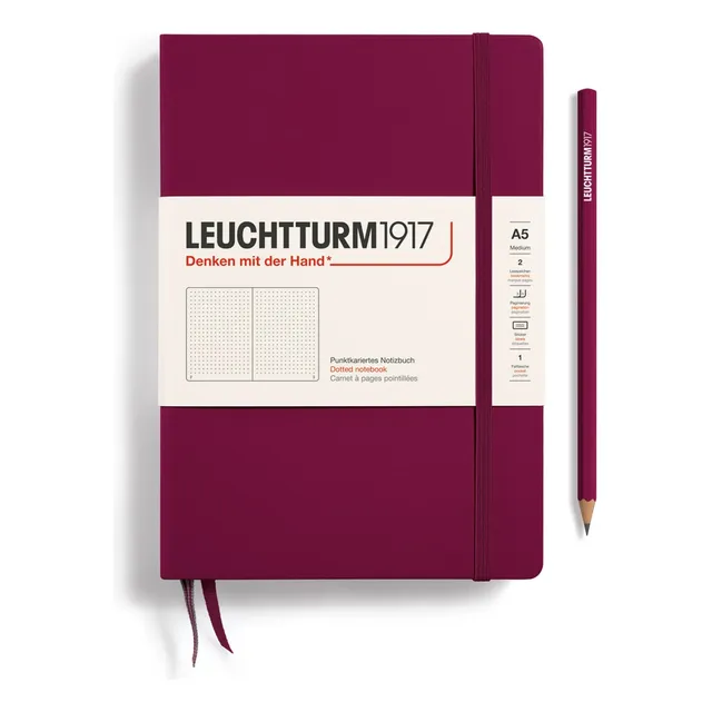 Libreta Leuchtturm1917 Tapa Dura Mediana A5 Pu Port Red