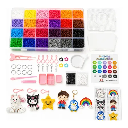 Kit Hama Beads 14.000 Pecas 2,6mm 24 Cores Pincas Epegboard