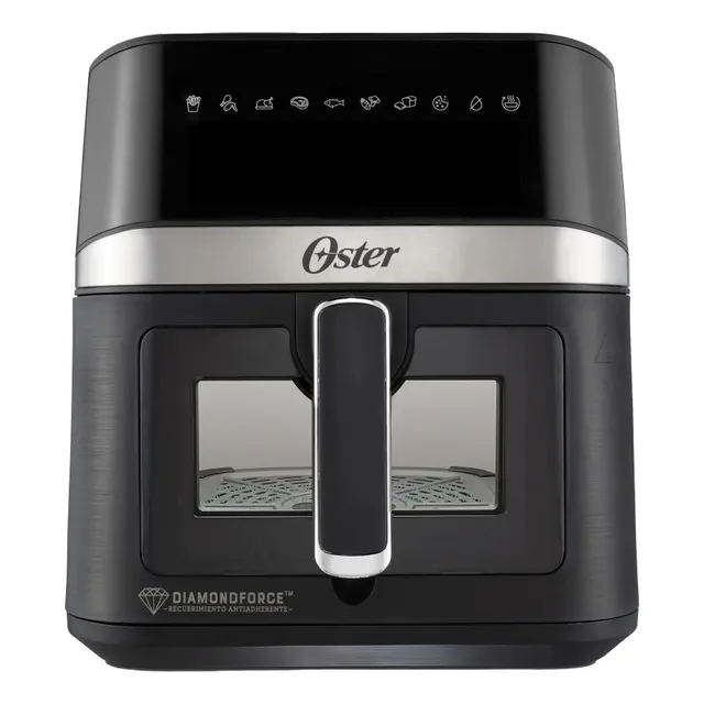 Oster® Freidora de Aire Digital, Recubrimiento Oster® DiamondForce, con Ventana y Luz Interna, 6L de Capacidad, 10 Programas Automáticos, CKSTAF60WDDF